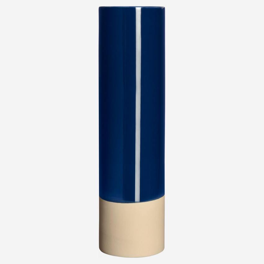 Vase en céramique 35cm bleu foncé