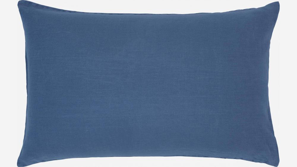 Taie d'oreiller en lin - 50 x 80 cm - Bleu marine