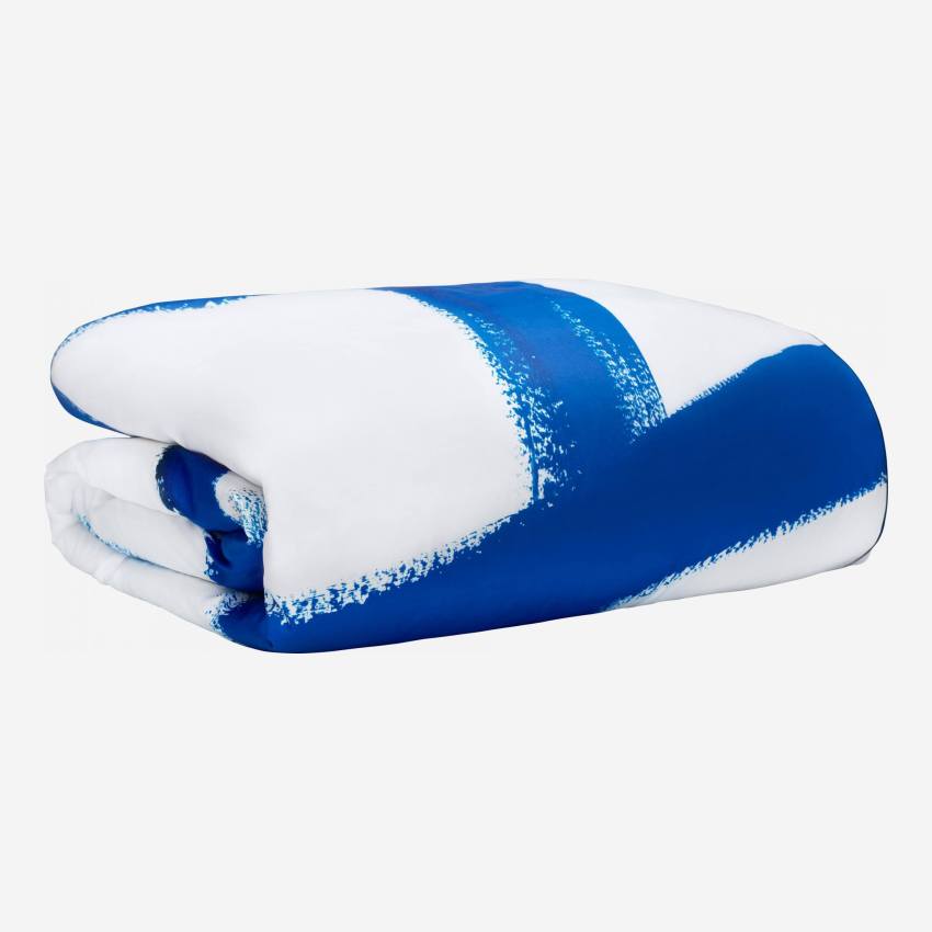 Housse de couette en coton - 240 x 260 cm - Bleu et blanc