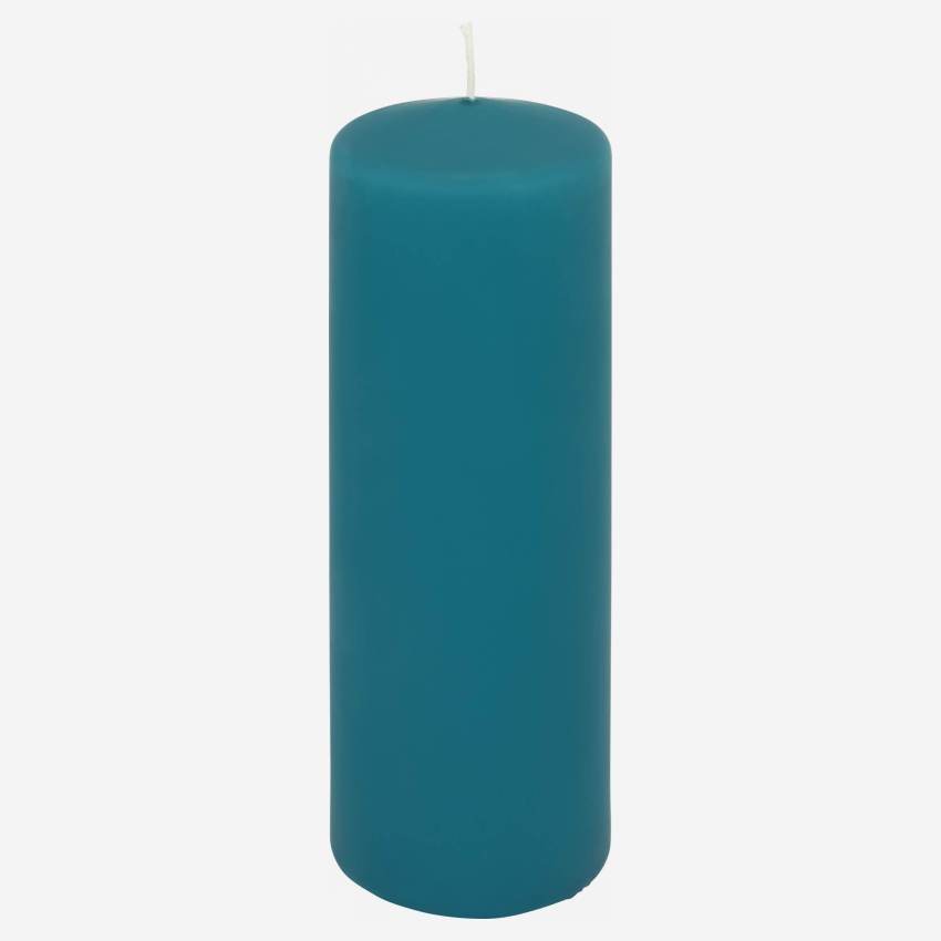 Bougie cylindre 20 cm - Bleu canard