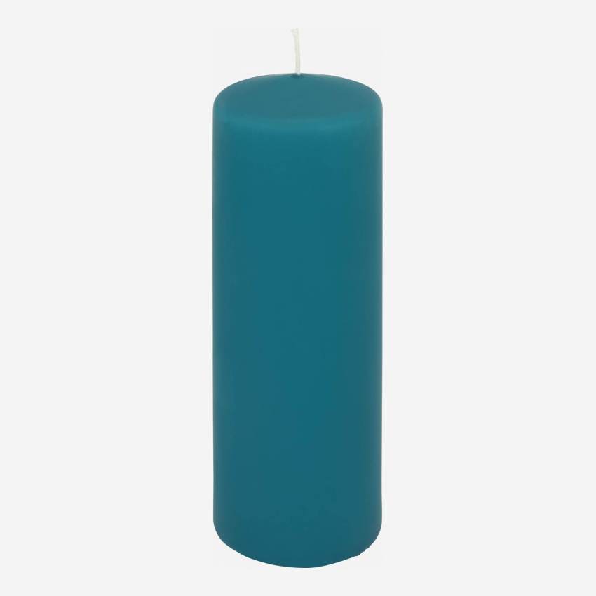 Bougie cylindre 20 cm - Bleu canard