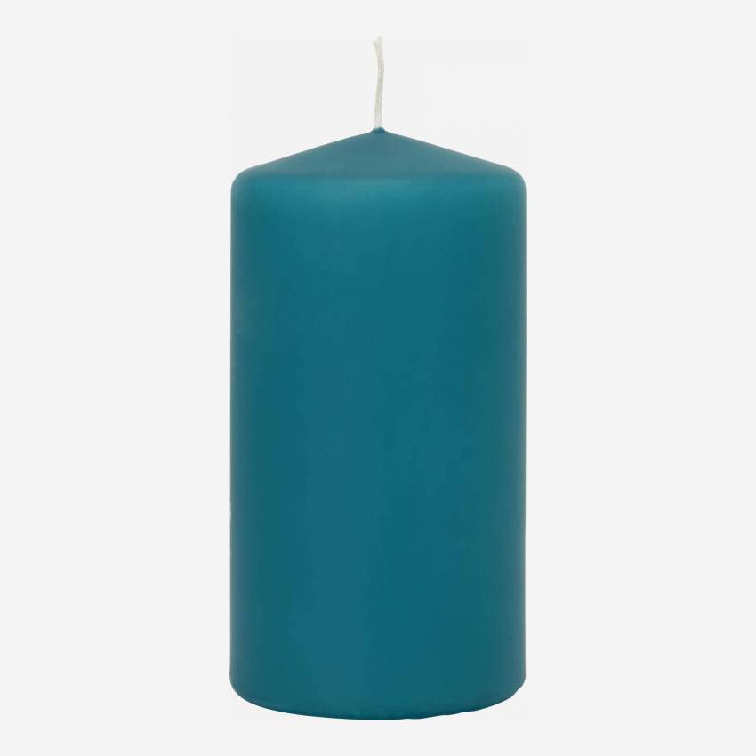 Bougie cylindre 13 cm - Bleu canard