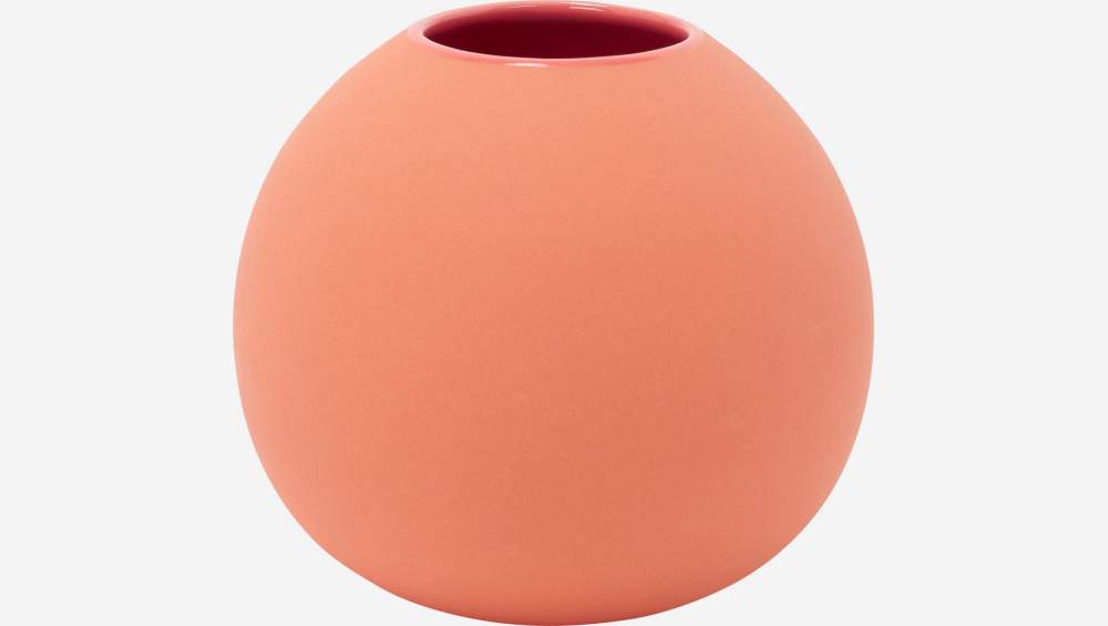 Vase boule - Grès - Orange