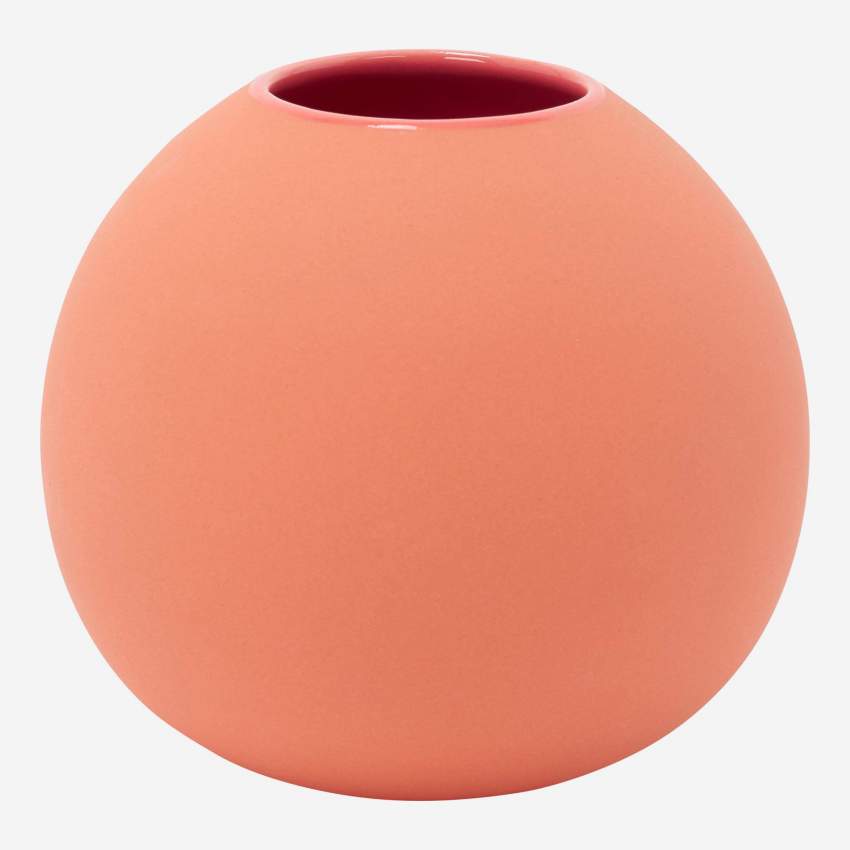 Vase boule - Grès - Orange