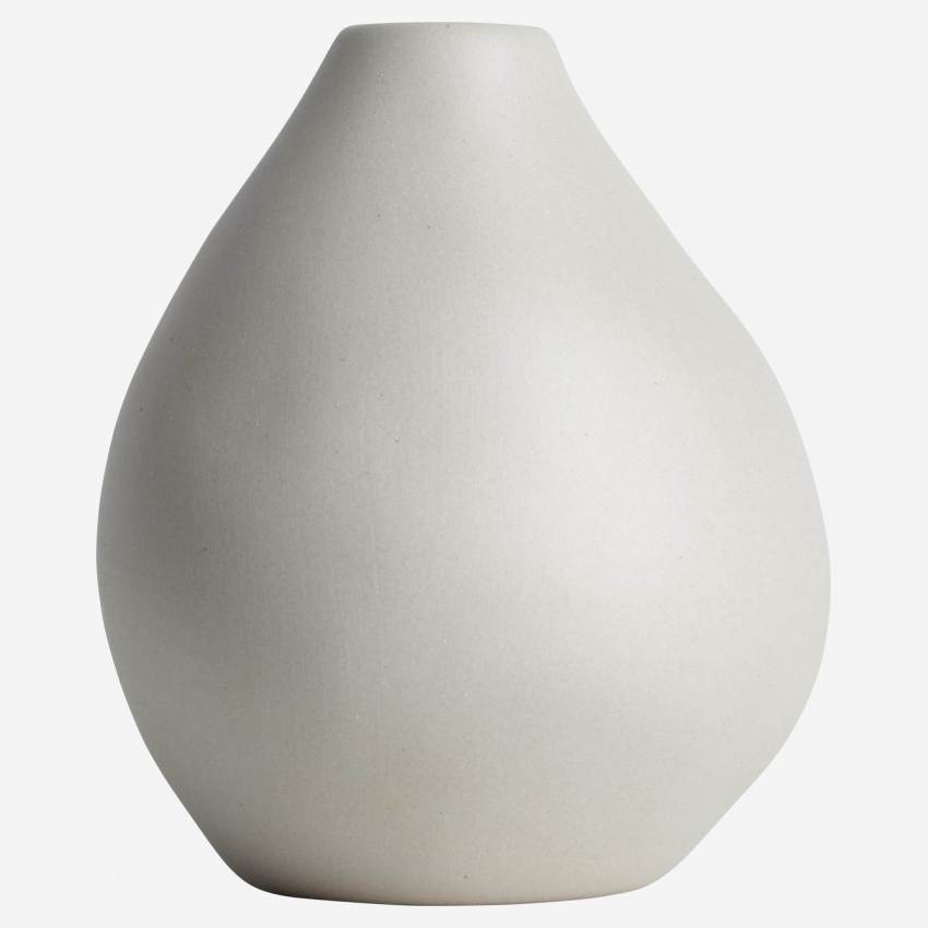 Vase aus Steinzeug, grau