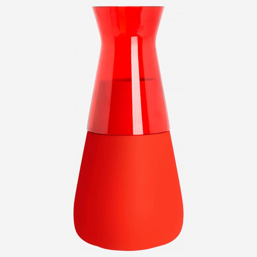 Vase en verre et faïence rouge - design by Myriam Mortier