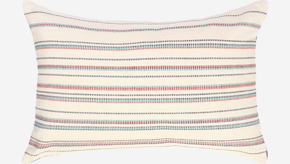 Coussin en coton - 40 x 60 cm - Rayures multicolores