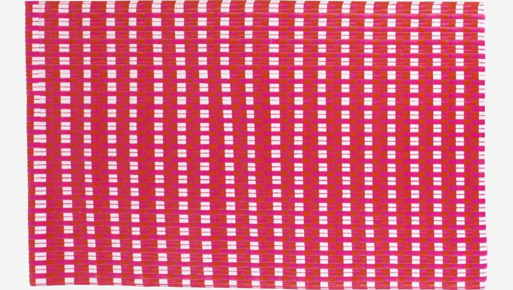 Tapis d'extérieur - 120 x 180 cm - Motif rouge et blanc