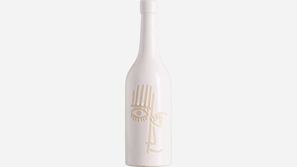 Flaschenvase aus Sandstein - 28 cm - Weiß