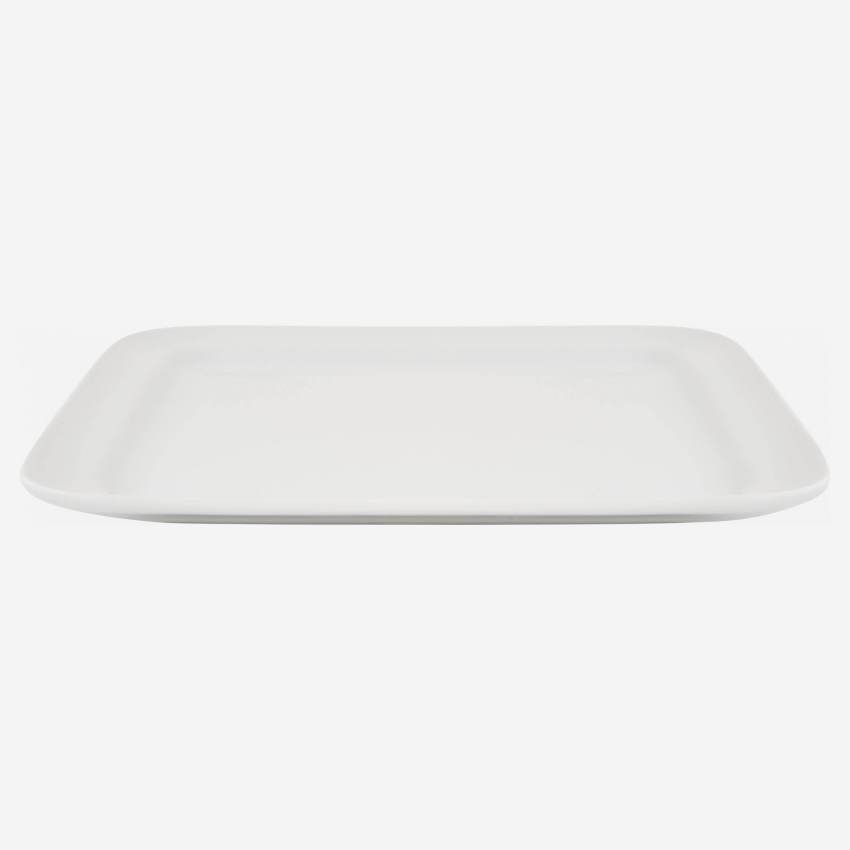 Assiette plate carrée en porcelaine - 24 cm - Blanc - Design by Queensberry & Hunt