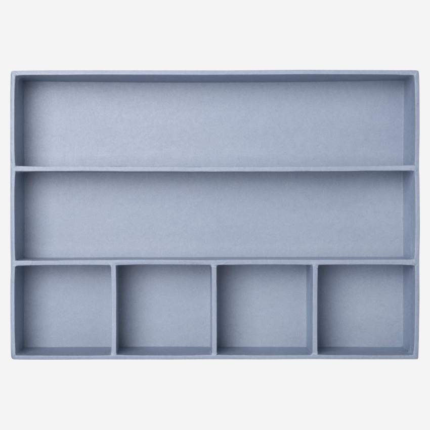 Schubladen-Organizer aus Pappkarton – Blau