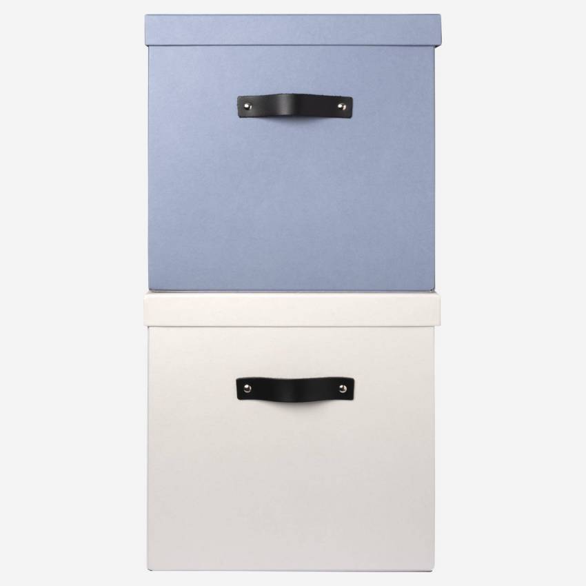 Boîte pliable en carton – 31,5 x 30 x 31,5 cm – Gris