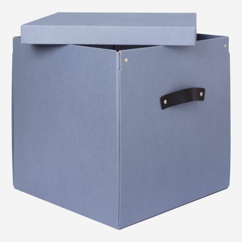 Caja plegable de cartón – 31,5 x 30 x 31,5 cm – Azul
