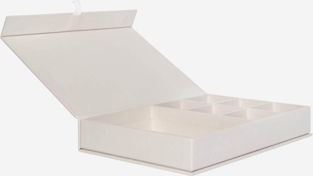 Schmuckkästchen aus Pappkarton – 26,5 x 5 x 19 cm – Grau
