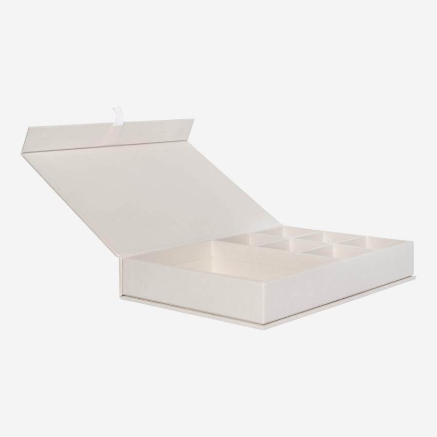Boîte à bijoux en carton – 26,5 x 5 x 19 cm – Gris