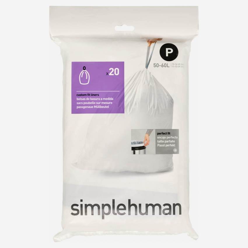 Simplehuman - Sac poubelle 50-60L taille P - Habitat