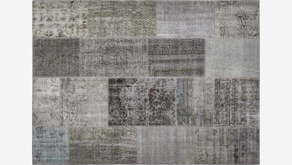 Tapis patchwork en laine - 170 x 240 cm - Motif beige