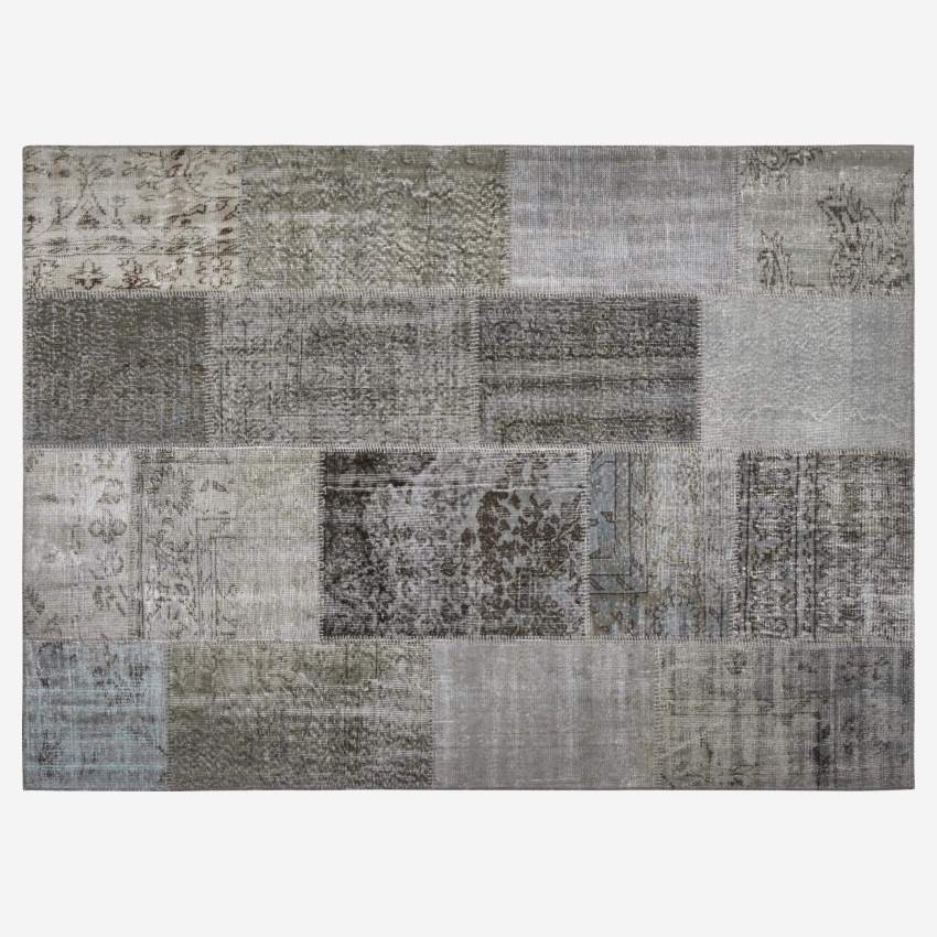 Tapis patchwork en laine - 170 x 240 cm - Motif beige