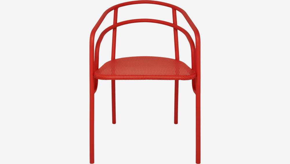 Chaise de jardin en métal rouge