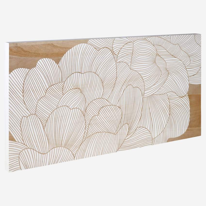 Wanddekoration aus Holz mit Blumenmotiv