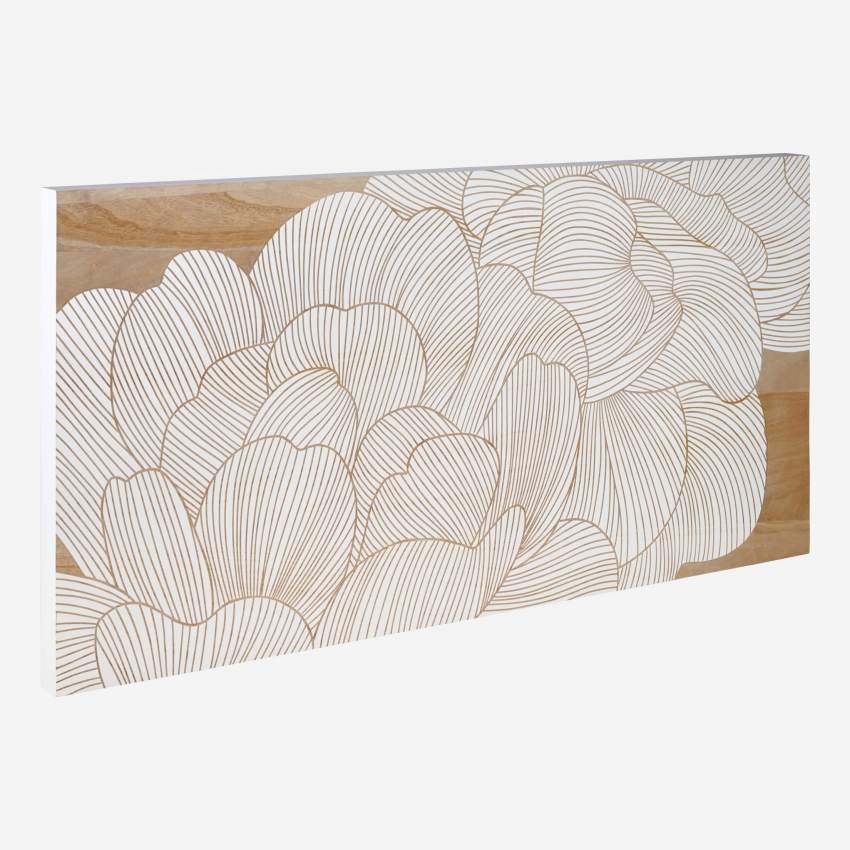 Wanddekoration aus Holz mit Blumenmotiv