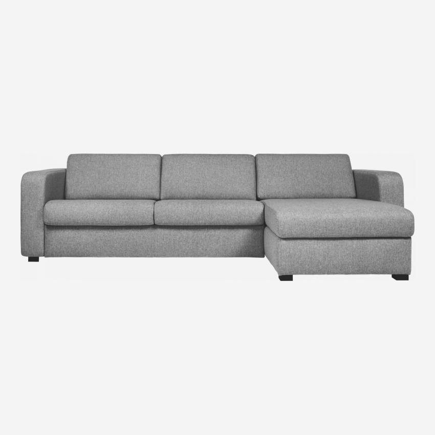 3-Sitzer-Schlafsofa mit Ecke und Lattenrost aus Stoff - Grau