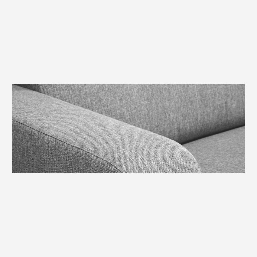 Sofá-cama de canto de 3 lugares c/ ripas de tecido - Cinza 