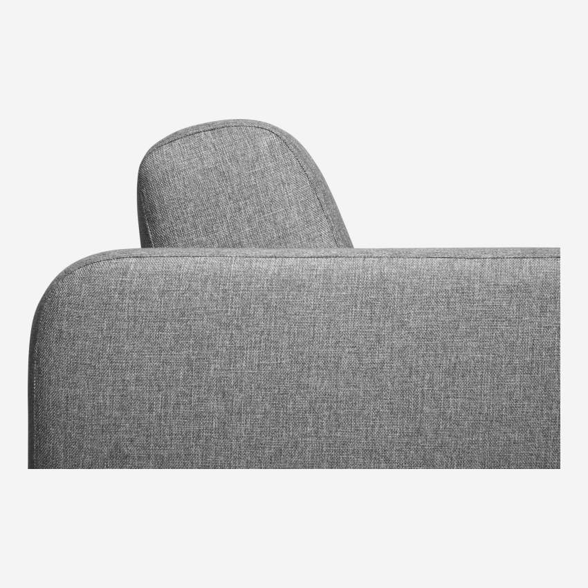 2-Sitzer-Schlafsofa mit Ecke und Lattenrost aus Stoff - Grau