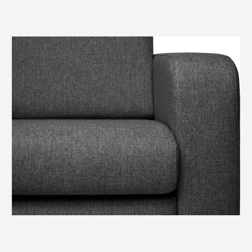Sofá-cama de 3 lugares c/ripas em tecido - Cinza escuro 