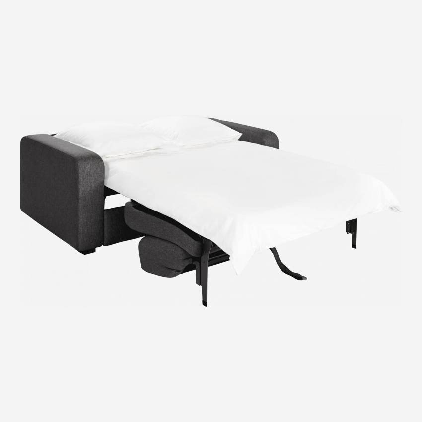 Sofá convertible 2 plazas con lamas de tela - Gris oscuro