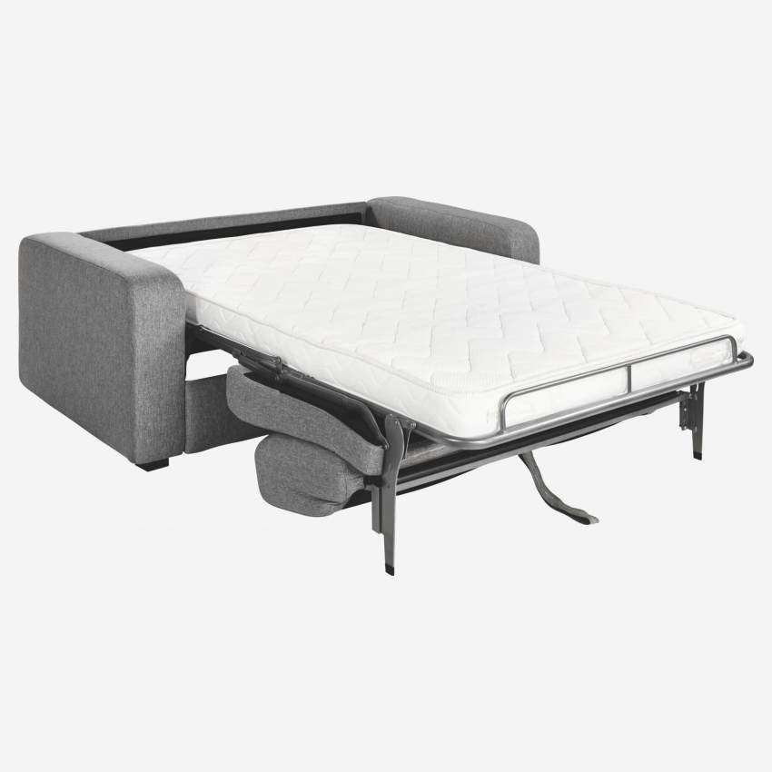 Sofá-cama de 2 lugares c/ripas em tecido - Cinza 