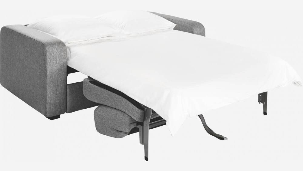 2-Sitzer-Schlafsofa mit Lattenrost aus Stoff - Grau