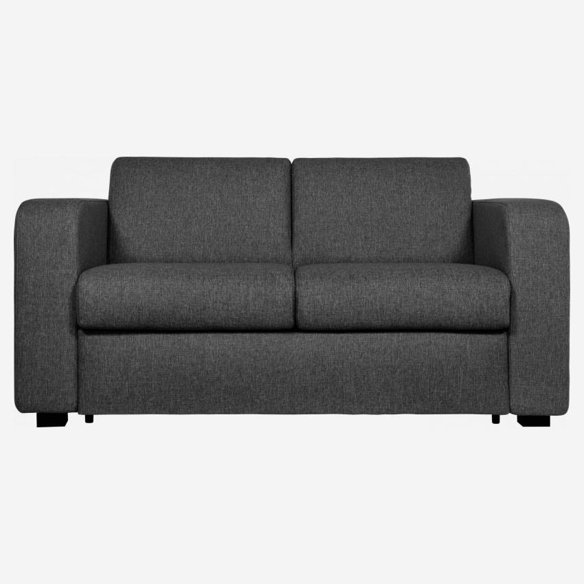 Sofá-cama compacto c/ ripas de tecido - Cinza escuro 