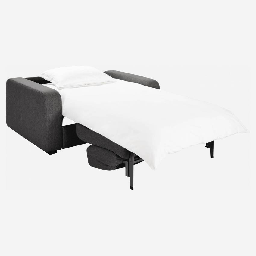 Canapé convertible compact à lattes en tissu - Gris foncé 