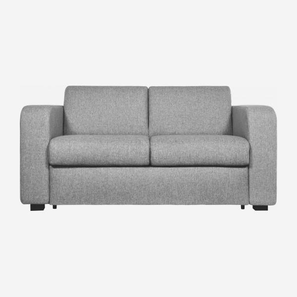 Sofá-cama compacto c/ ripas de tecido - Cinza 