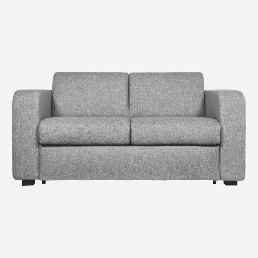 Sofá-cama compacto c/ ripas de tecido - Cinza 