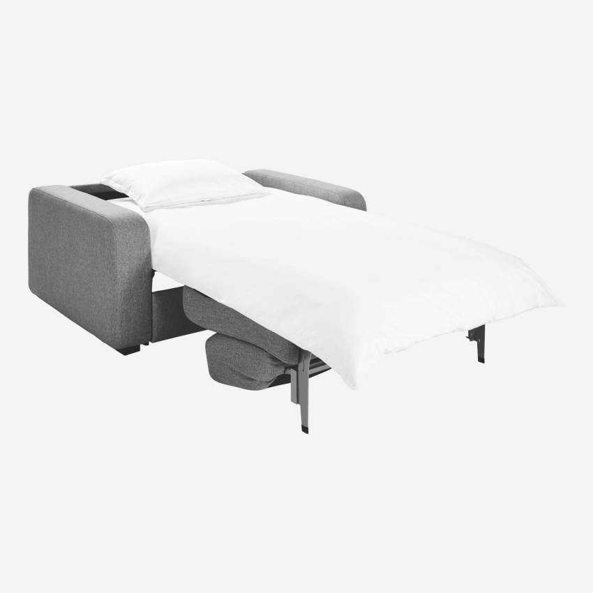 Sofá convertible compacto con lamas de tela - Gris