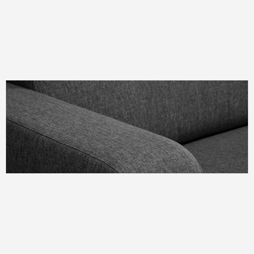 Sofá-cama de canto de 3 lugares em tecido - Cinza escuro 