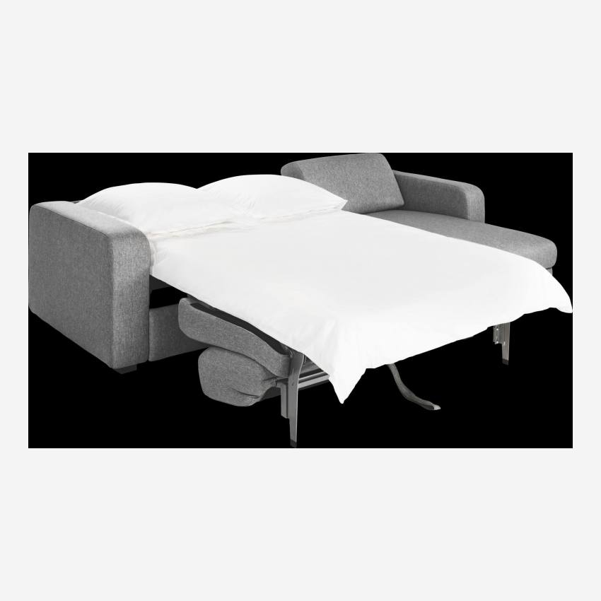 Sofá-cama de canto de tecido 2 lugares - Cinza 