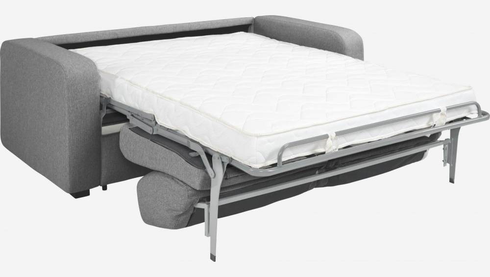 Sofá-cama de tecido 3 lugares - Cinza 
