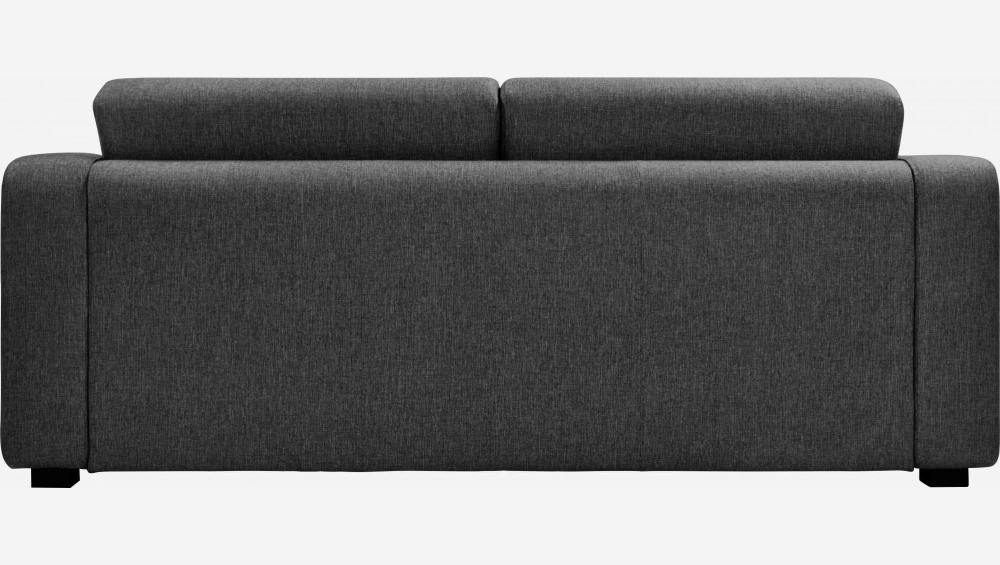 Sofá-cama de tecido 2 lugares - Cinza escuro 