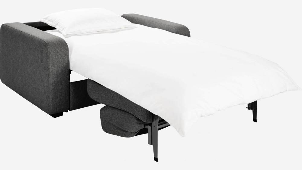 Sofá-cama compacto em tecido - Cinza escuro 