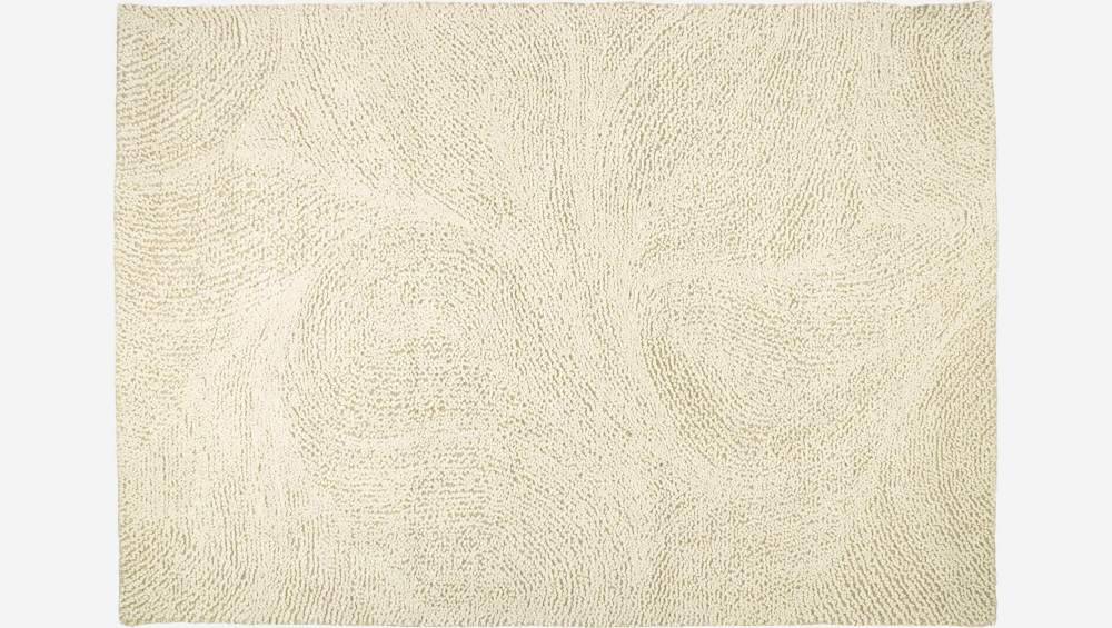 Tapis en laine tufté main - 170 x 240 cm - Motif beige