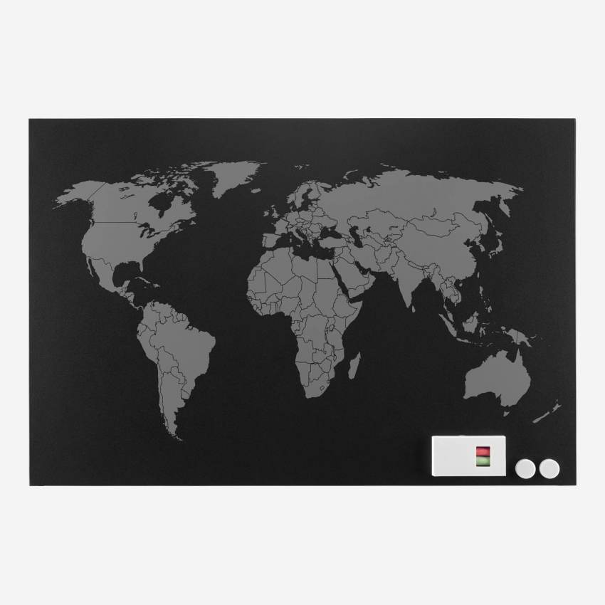 Tableau magnétique carte du monde