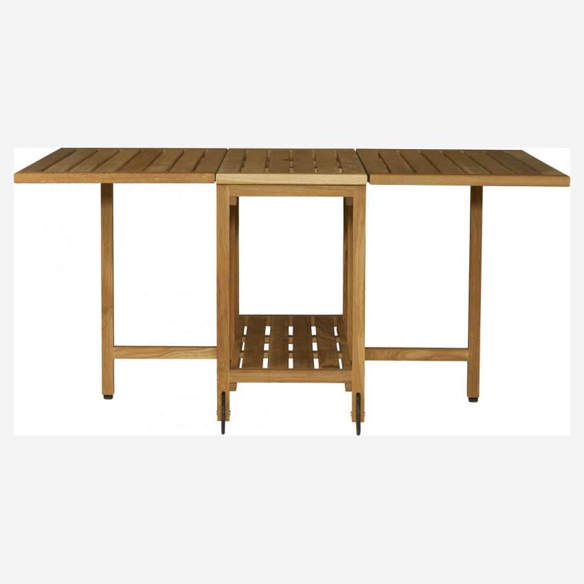 Table pliante et 4 chaises en chêne massif huilé - 150 x 95 cm