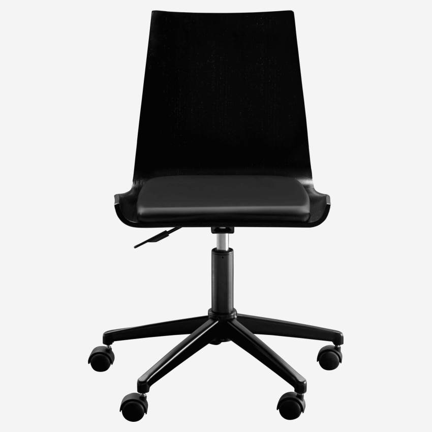 Sedia da ufficio - Rovere - Ruote e sedile nero