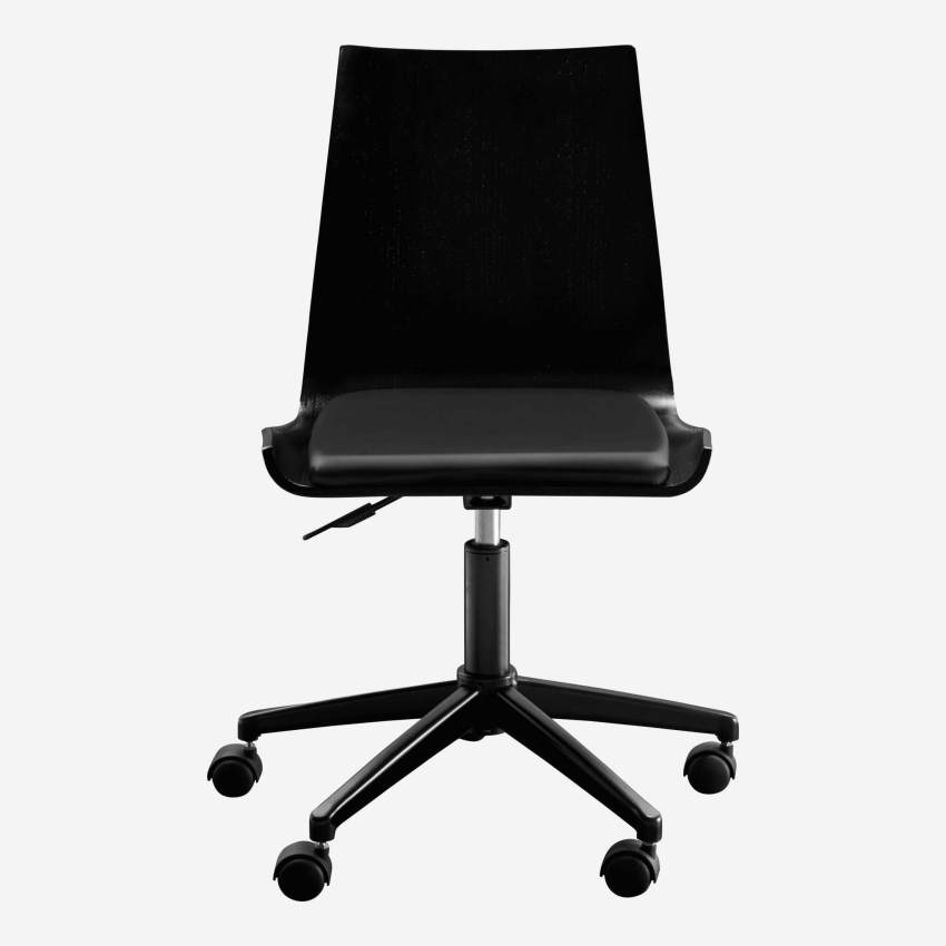 Sedia da ufficio - Rovere - Ruote e sedile nero