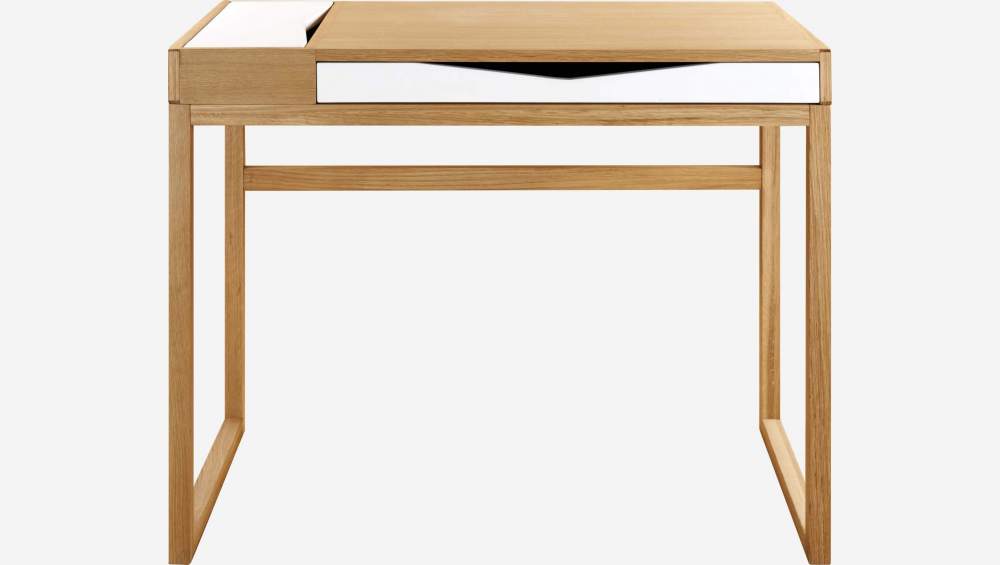 Schreibtisch aus Eiche - Naturfarben und Weiß