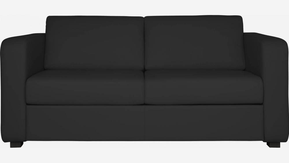 Sofá compacto de piel - Negro