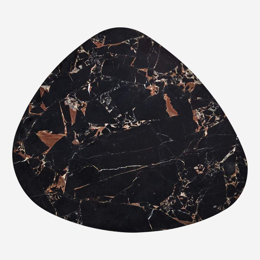Mesa rinconera de mármol y metal - Negro